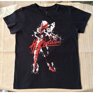 Youth Harley Quinn Hi Puddin Black Graphic T-Shirt Size L